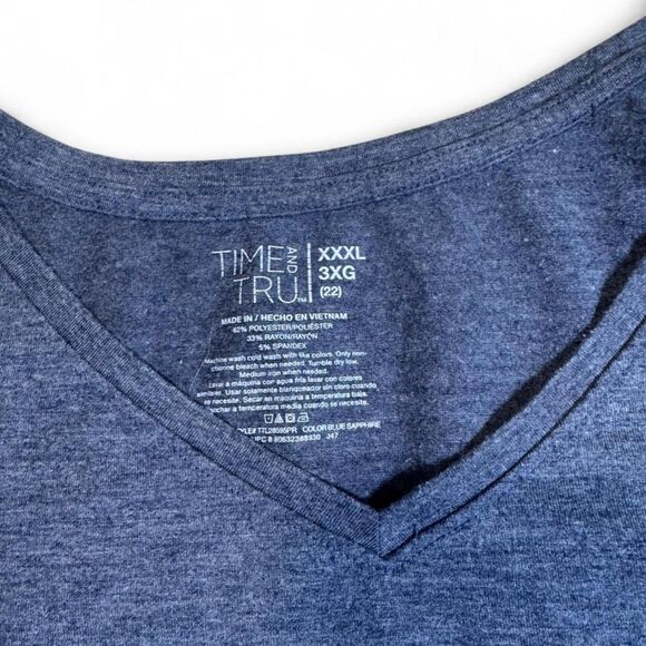 Time and Tru Cold Shoulder Dress Blue Gray Women’s Size 3XL - Picture 4 of 4